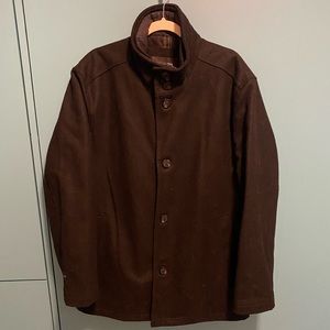 LONDON FOG Men's Wool Blend Car Coat with Bib